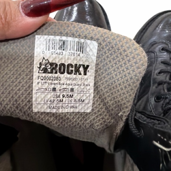 Rocky Portland lace to Toe Black Public Service Waterproof Boots Size 9.5 main image 8